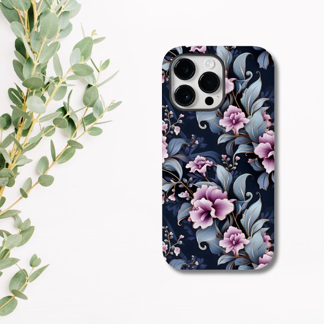 Elegantes Rosa und Blau-Orchideen Case-Mate iPhone Hülle (ELEGANT GIFT FOR HER)