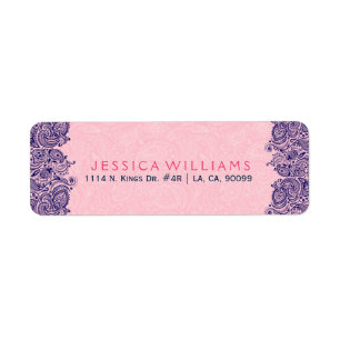 Elegantes rosa und blaues blühendes Paisley-Spitze