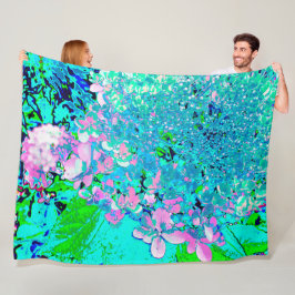 Elegantes rosa und blaues Limelight Hydrangea Fleecedecke