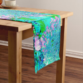 Elegantes rosa und blaues Limelight Hydrangea Großer Tischläufer