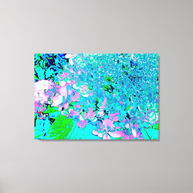 Elegantes rosa und blaues Limelight Hydrangea Leinwanddruck (Vorderseite)