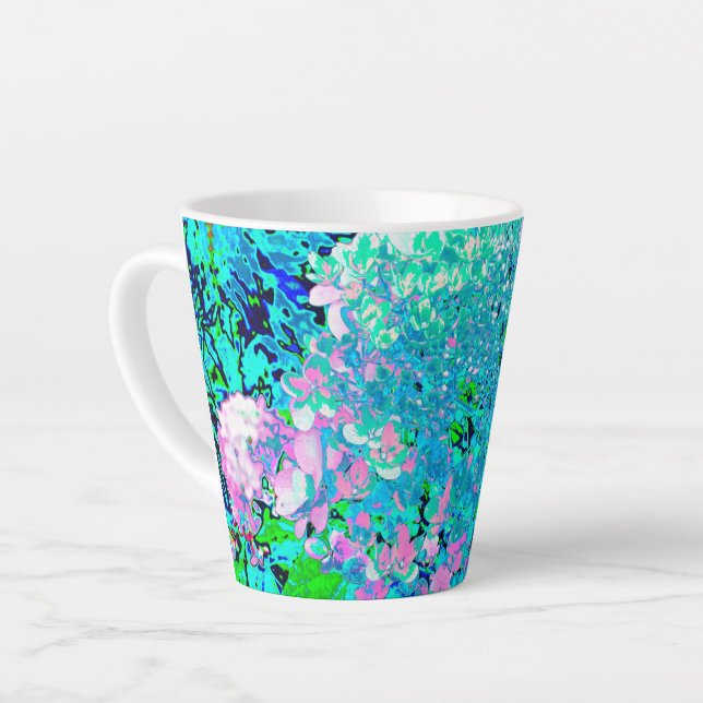 Elegantes rosa und blaues Limelight Hydrangea Milchtasse (Linke Ecke)