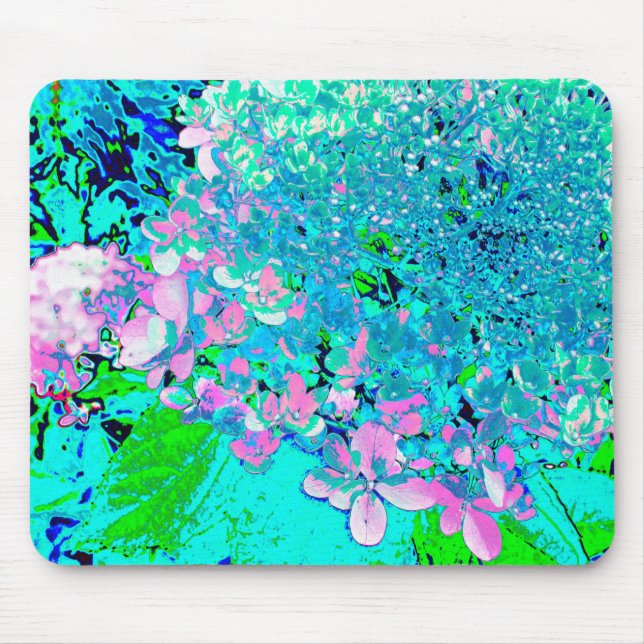 Elegantes rosa und blaues Limelight Hydrangea Mousepad (Vorne)
