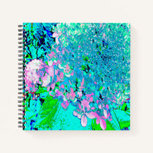 Elegantes rosa und blaues Limelight Hydrangea Notizbuch