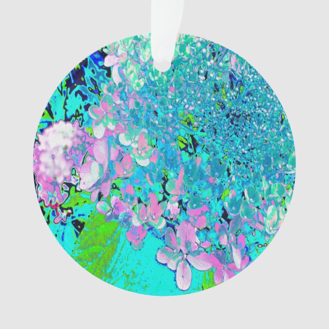 Elegantes rosa und blaues Limelight Hydrangea Ornament (Vorderseite)