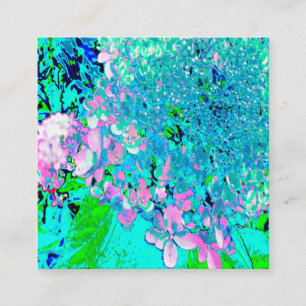 Elegantes rosa und blaues Limelight Hydrangea Quadratische Visitenkarte