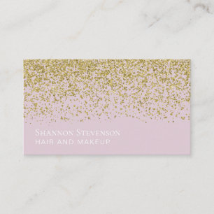 Elegantes Rosa und Gold Glitzer Haar Makeup Visitenkarte