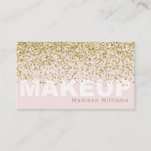 Elegantes Rosa- und Gold-Glitzer-Makeup Visitenkarte