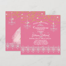 Elegantes Rosa und Gold Quinceñera