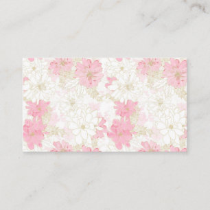 Elegantes rosa und goldenes Floral Wasserfarbenbil Visitenkarte
