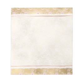 Elegantes rosa und goldenes, florales Spitzen Notizblock