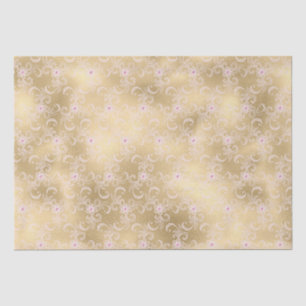 Elegantes rosa und goldenes, florales Spitzen Seidenpapier