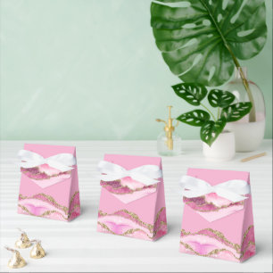 Elegantes rosa und goldenes Geburtstagsgeschenk Geschenkschachtel