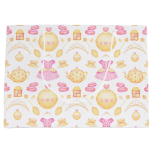 Elegantes rosa und goldenes Party Große Geschenktüte