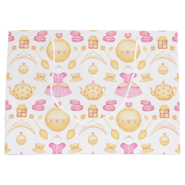 Elegantes rosa und goldenes Party Große Geschenktüte (Vorderseite)