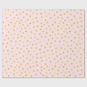 Elegantes Rosa-und Goldfolieconfetti-Punkt-Muster Geschenkpapier
