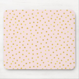 Elegantes Rosa-und Goldfolieconfetti-Punkt-Muster Mousepad