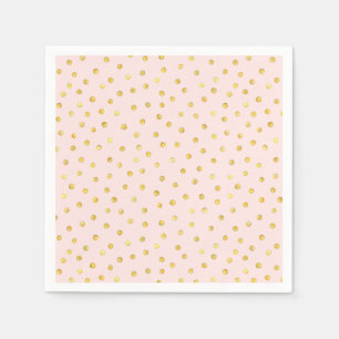 Elegantes Rosa-und Goldfolieconfetti-Punkt-Muster Serviette
