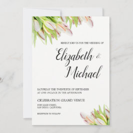 Elegantes Rosa und grünes Tulip Hochzeitungs-Wasse Einladung