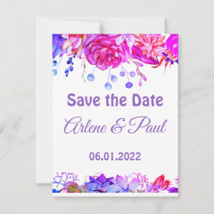 Elegantes Rosa und lila Arrangement Einladung