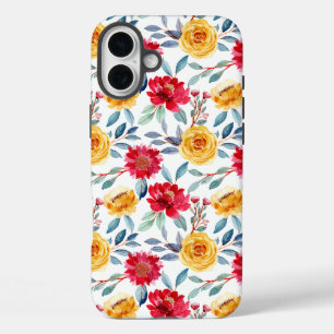 Elegantes Rosa und Lila Blumenmuster Case-Mate i iPhone 16 Plus Hülle