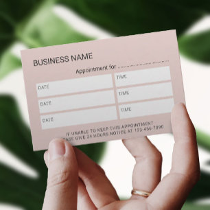 Elegantes Rosa und Marmor Salon Wellness-Center Terminkarte