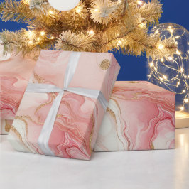 Elegantes Rosa und Rose Goldmedaille Geschenkpapier