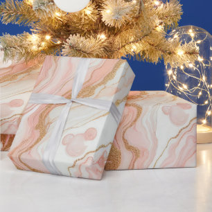 Elegantes Rosa- und Roségold-Folienschiefer Geschenkpapier