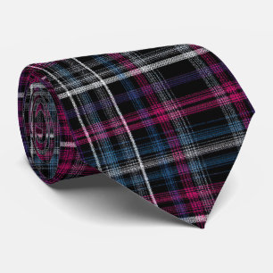Elegantes rosa und schwarzes Karo-Gingham-Muster Krawatte