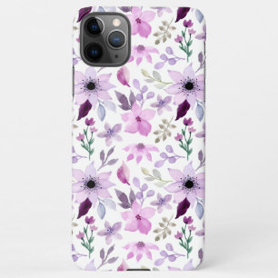 Elegantes rosa und violettes Blumenmuster iPhone 11Pro Max Hülle