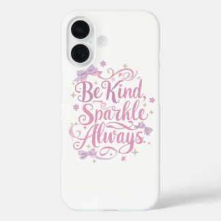 Elegantes rosa und violettes Glitzerschrift-Skript iPhone 16 Hülle