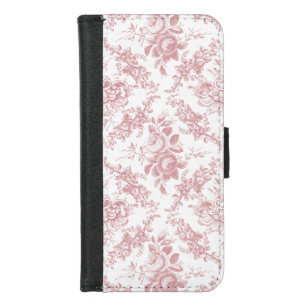 Elegantes rosa und weiße Blumentoilette iPhone 8/7 Geldbeutel-Hülle