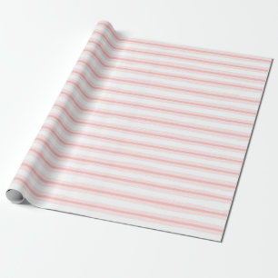 Elegantes rosa und weiße, horizontale Streifen Mus Geschenkpapier