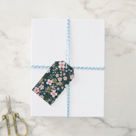 Elegantes rosa und weißes Blumenmuster Geschenkanhänger