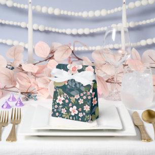 Elegantes rosa und weißes Blumenmuster  Geschenkschachtel