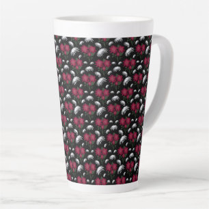 Elegantes rosa und weißes Blumenmuster Milchtasse