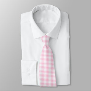 Elegantes rosa und weißes Gingham-Muster Krawatte