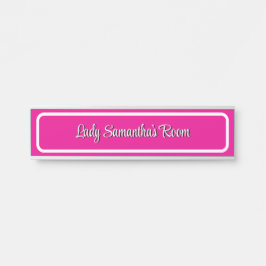Elegantes rosa und weißes Personalisiertes Namenss Türschild
