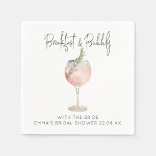 Elegantes Rosa Vino vor Vows Brautparty Napkin Serviette