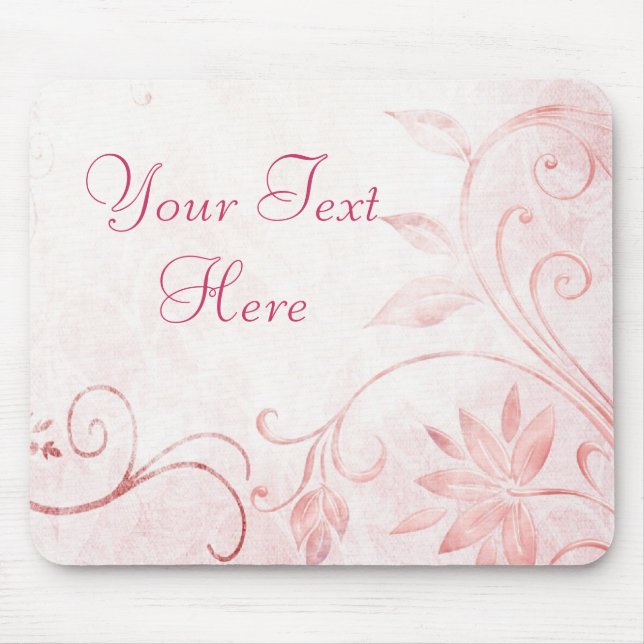 Elegantes Rosa Vintag Mousepad (Vorne)