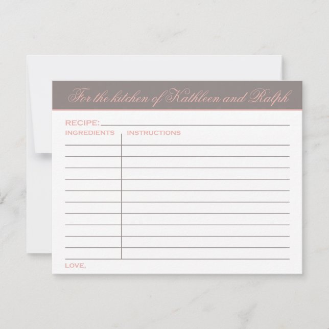 Elegantes rosa warmes graues Brautparty Rezept (Vorderseite)