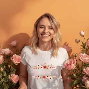 Elegantes rosa Wasserfarben-Blumen-T-Shirt T-Shirt