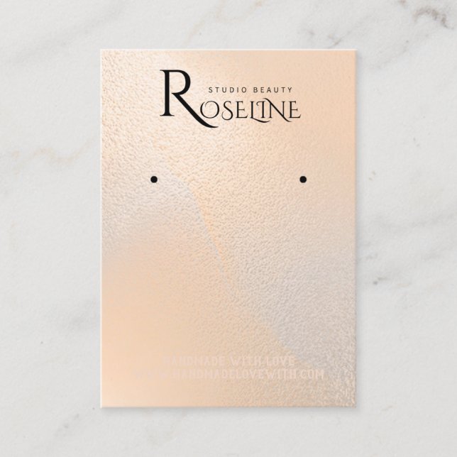 Elegantes, rosa Watercolor-Ohrring-Display Visitenkarte (Vorderseite)