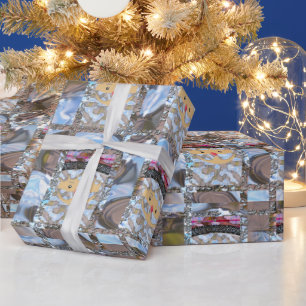 Elegantes rosa Weihnachtsmann Weihnachten 2 Umschl Geschenkpapier