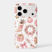 Elegantes rosa Weihnachtsmuster
