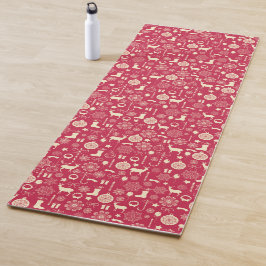 Elegantes rosa Weihnachtsmuster | Yoga Mat Yogamatte