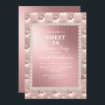 Elegantes Rosa Weiß Sweet 16 Dance Party Einladung<br><div class="desc">Elegante und schicke,  dekorative metallische Rosa und Weiß Sweet 16 Dance Party Einladung für Mädchen.</div>