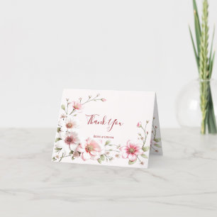 Elegantes Rosa Weiße Blüte Dankeschön Karte