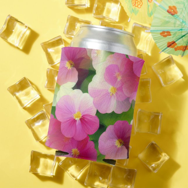 Elegantes rosa-weiße Eingeweihte Blume-Muster Dosenkühler (In Situ Sommer)