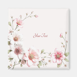Elegantes rosa weißes Blumenmagnet Magnet